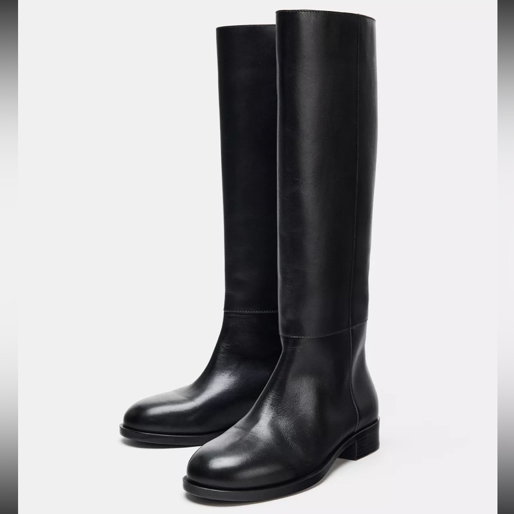 ZARA RUNWAY COLLECTION LEATHER RIDING BOOTS